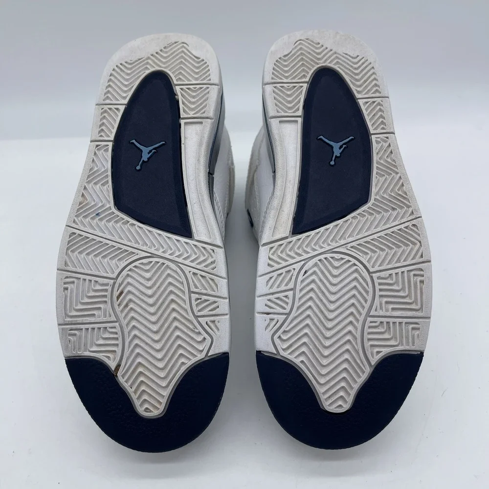 Jordan 4 Retro LS Legend Boys' Size 3Y Sneakers 707430-107 White Navy Blue Shoes